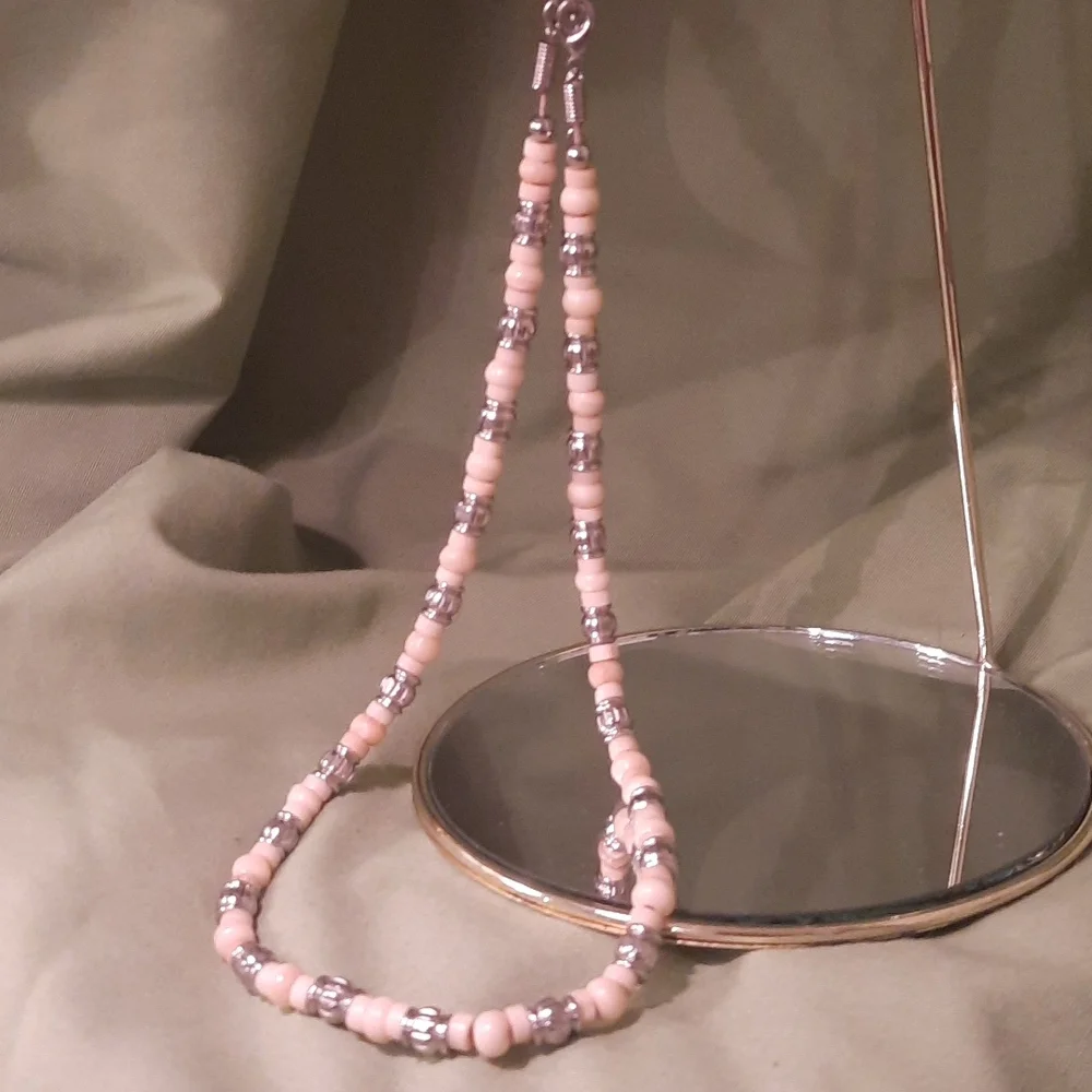 Earthy light Tan , cream shell and metal necklace  women beachy boho bohemian